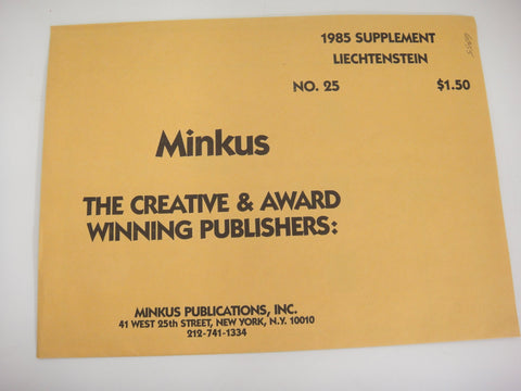 Minkus 1985 Liechtenstein Stamp Album Supplement 25 New Old Stock