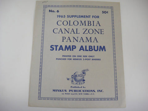 Minkus 1965 Colombia Panama Canal Zone Stamp Album Supplement No. 6