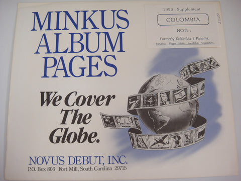 Minkus 1990 Colombia Stamp Album Supplement New Old Stock