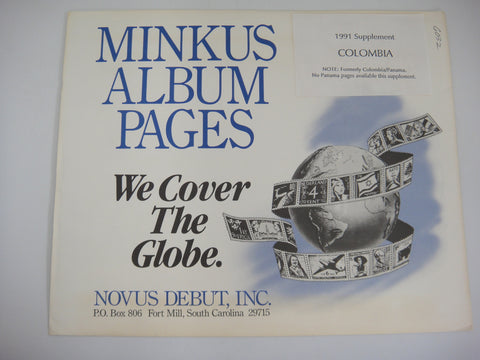 Minkus 1991 Colombia Stamp Album Supplement New Old Stock