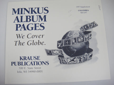 Minkus 1997 Colombia Stamp Album Supplement MCO97 New Old Stock