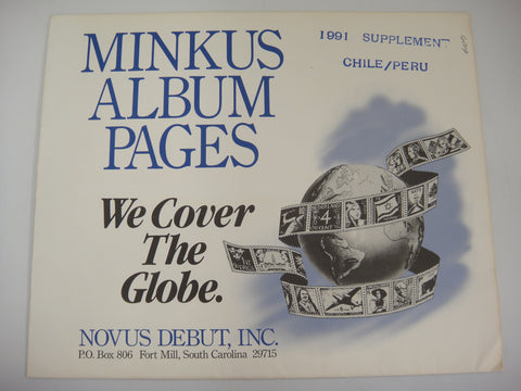 Minkus 1991 Chile, Peru Stamp Supplement New Old Stock