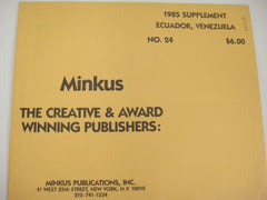 Minkus 1985 Ecuador Venezuela Stamp Album Supplement #24 New Old Stock