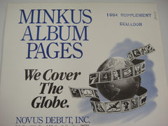Minkus 1994 Ecuador Stamp Album Supplement New Old Stock