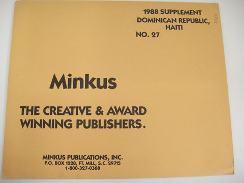 Minkus 1988 Dominican Republic Haiti Stamp Album Supplement No. 27 New Old Stock