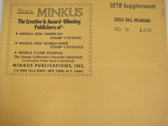 Minkus 1979 Costa Rica Nicaragua Stamp Album Supplement 18 NOS