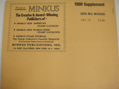 Minkus 1980Costa Rica Nicaragua Stamp Album Supplement 19 NOS