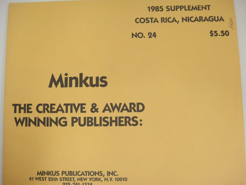 Minkus Stamp Album Supplement 24 Costa Rica, Nicaragua 1985