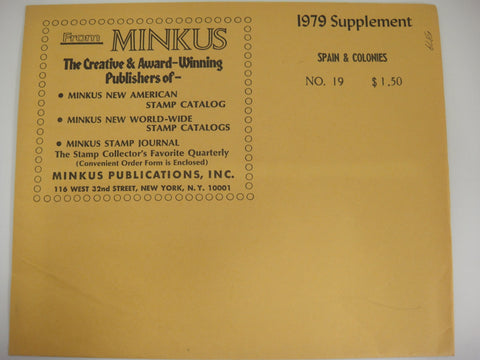 Minkus 1979 Spain & Colonies Stamp Supplement 19 New Old Stock