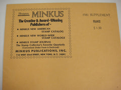 Minkus 1981 France Stamp Album Supplement 23 NOS