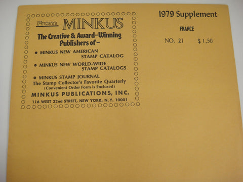Minkus 1979 France Stamp Album Supplement 21