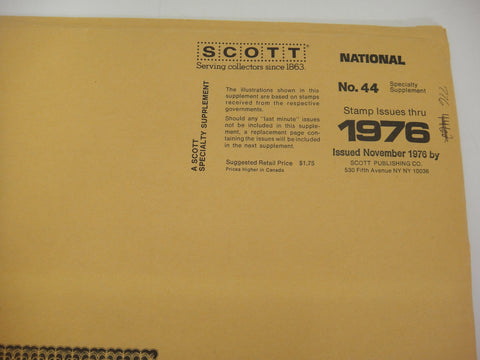 Scott National Stamp Supplement 44 United States 1976 100S076