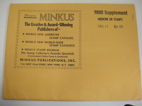 Minkus Medicine on Stamps Stamp Album Supplement 11 United States 1980