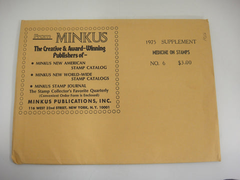 Minkus Medicine on Stamps Stamp Album Supplement 6 United States 1975
