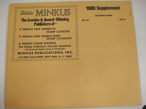 Minkus Stamp Album Supplement 21 Netherlands 1980