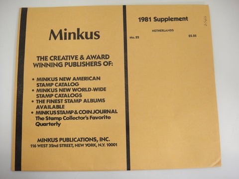 Minkus Stamp Album Supplement 22 Netherlands 1981