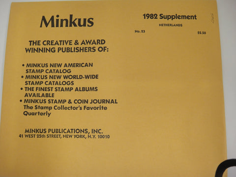 Minkus Stamp Album Supplement 23 Netherlands 1982