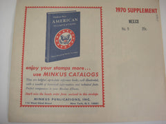 Minkus 1970 Mexico Stamp Album Supplement 9 New Old Stock