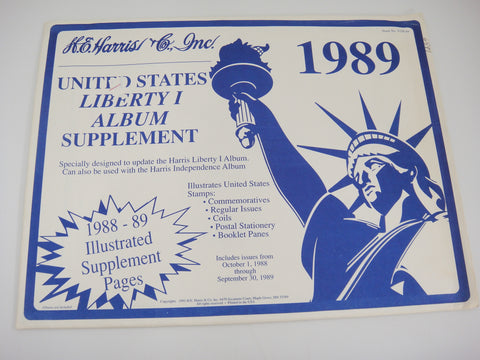 Harris Liberty I Album Supplement United States 1989 X108-89 New Old Stock