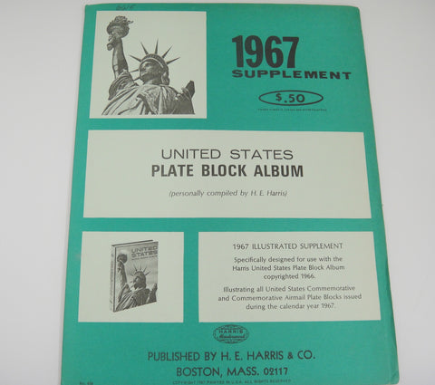 Harris Plate Block Stamp Album Supplement United States Commemoratives 1967 458