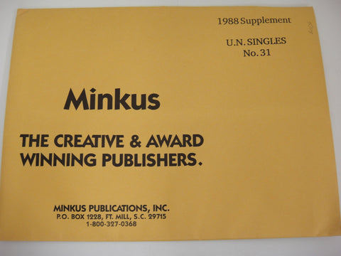 Minkus 1988 U.N. Singles Stamp Album Supplement 31 United Nations