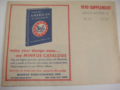 Minkus 1970 United Nations Imprint Blocks Stamp Album Supplement 13 UN NOS