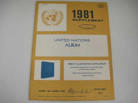 Harris 1981 UN Stamp Album Supplement United Nations Geneva Stamps and Blocks Z165S NOS
