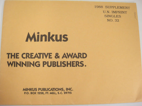 Minkus 1988 U.N. Imprint Singles Stamp Album Supplement 32 United Nations