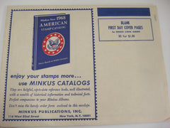 Minkus 30 Blank First Day Cover Pages for 3-Ring Binders New Old Stock