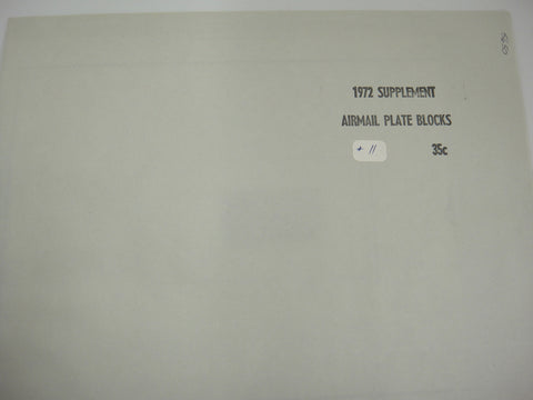 Minkus 1972 American Plate Block Airmails Supplement #11 New Old Stock