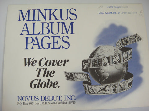 Minkus 1995 United States Airmail Plate Block Supplement New Old Stock