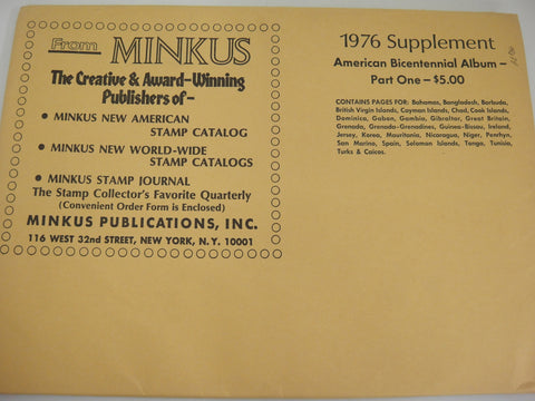 Minkus 1976 American Bicentennial Album Part One New Old Stock
