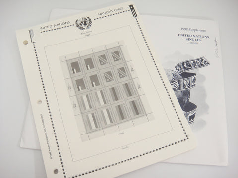 Minkus 1998 United Nations Singles Stamp Album Supplement MUN98