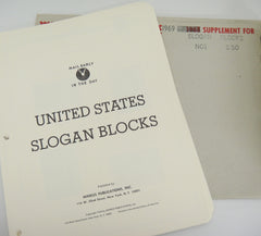 Minkus Slogan Blocks Stamp Album Supplement 1 United States 1969 Mail Early