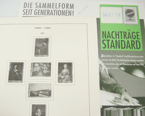 Schaubek Cuba Kuba 1976 Standard Stamp Album Supplement