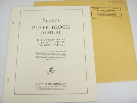 Scott Plate Block Commemorative Supplement 21 United States 1970