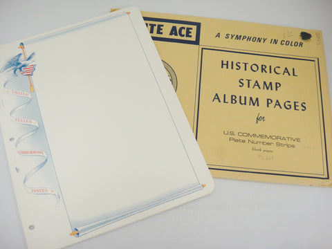 White Ace 15 Blank Commemorative Supplement Pages Style S-201 United States