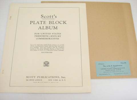 Scott Commemorative Plate Block Stamp Supplement No. 4 United States 1953 NOS